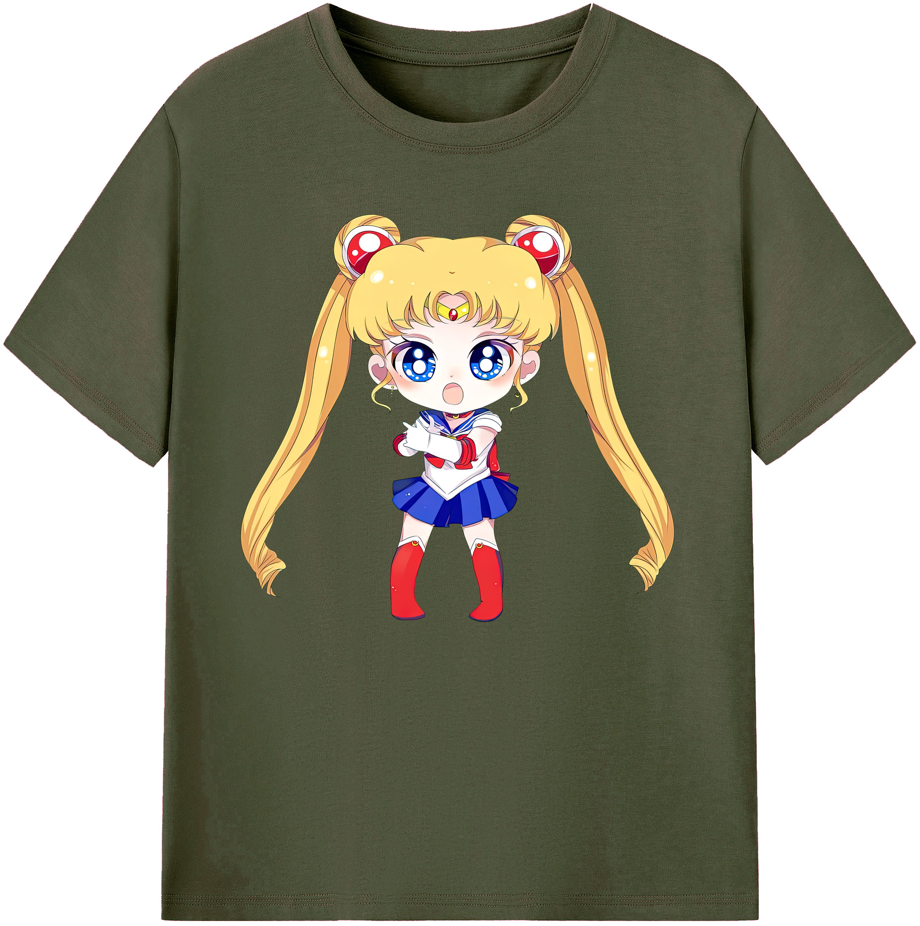 （画像用） 美少女戦士セーラームーン 月野 うさぎ つきの うさぎ Sailor Moon Tsukino Usagi 綿100％ メンズ半袖Tシャツ｜肌触りやわらか＆通気性